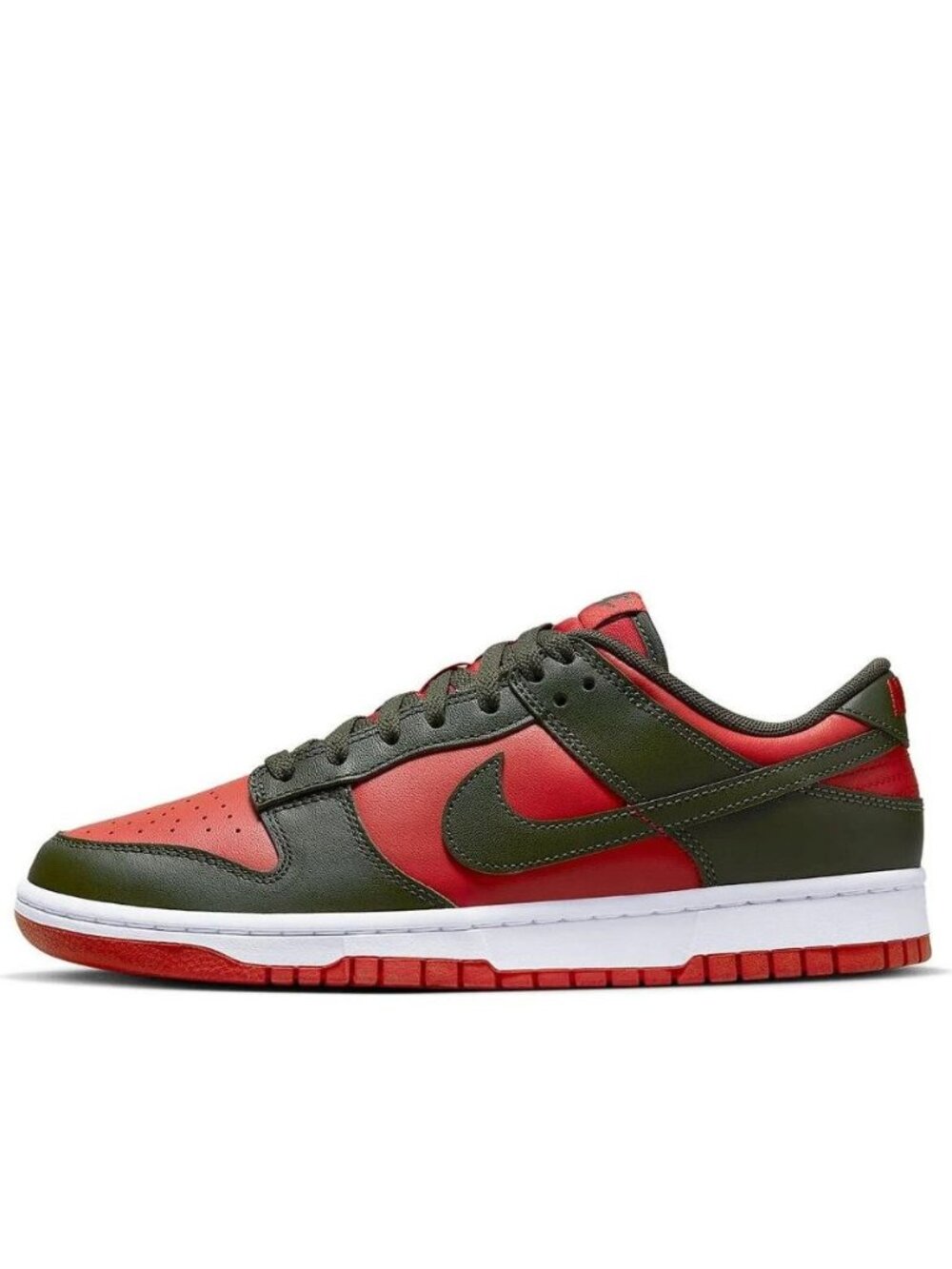 NIKE Men's Dunk Low Cargo Khaki Mystic Red Shoes Size 11